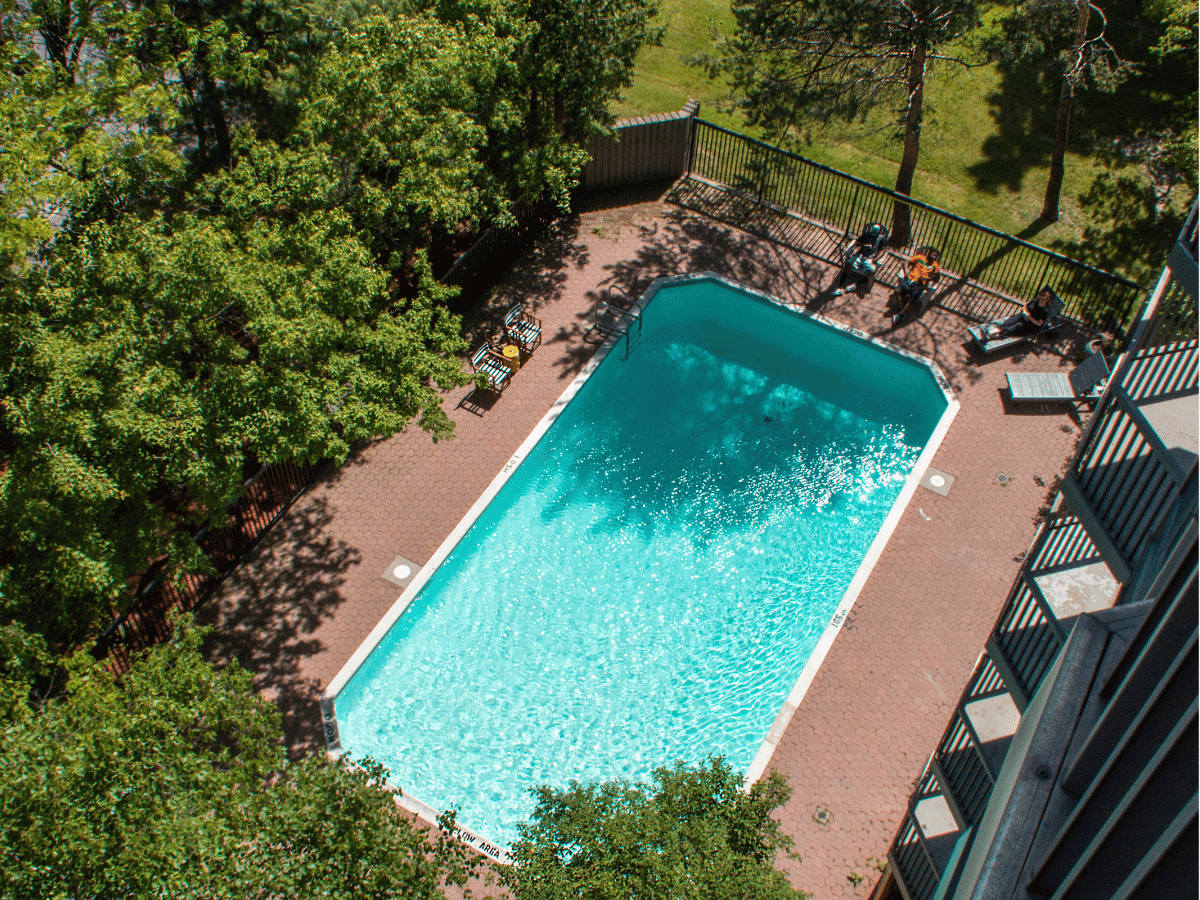 Outdoor pool at Navaho Apartments.
